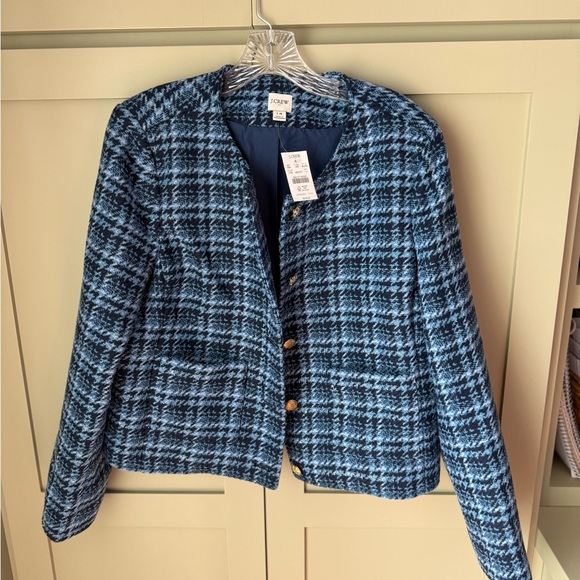 NWT Blue Houndstooth Jacket SZ 14 - Picture 1 of 14